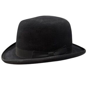 Knudsen Hat Company Black  Fedora 100% Beaver Fur Blend Size 7 5/8 handmade 10X